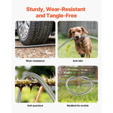 Metal Garden Hose 25 ft Rust Proof Stainless Steel Heavy Duty Water Hose with 10 Function Nozzle Flexible No Kink Lightweight Hose for Yard and Outdoor